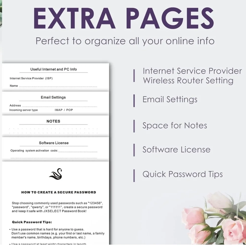 NWOT Pink Password Log Book